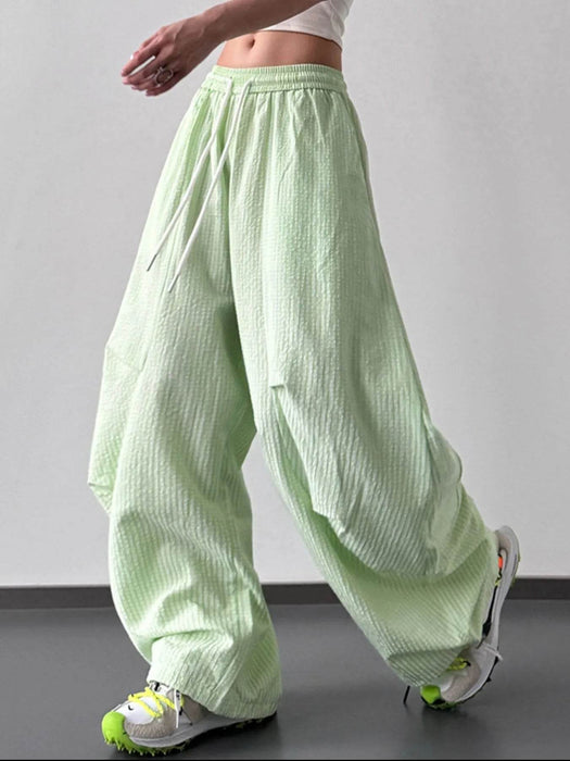 Drawstring Wide Leg Pants - Byyde