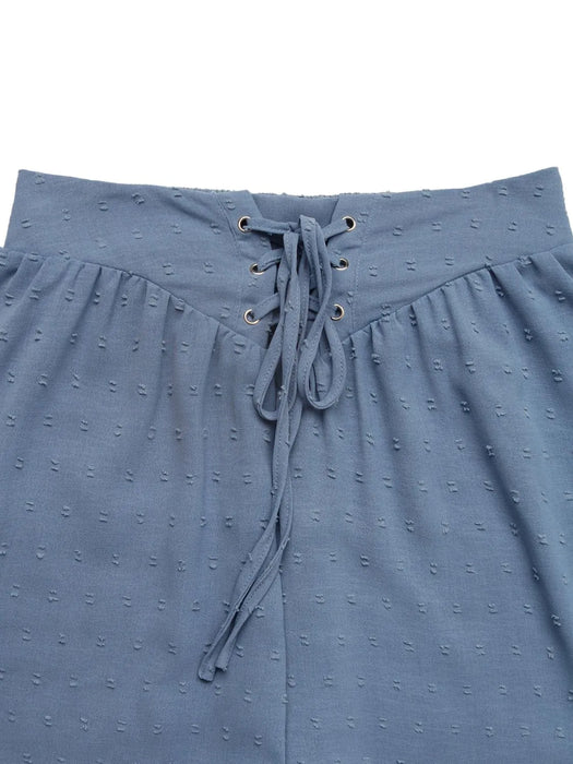 Swiss Dot Lace Up Shorts - Byyde