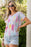 High-Low V-Neck Short Sleeve Blouse - Byyde