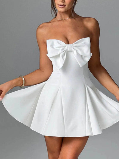 Bow Tube A-Line Mini Dress - Byyde
