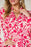 Double Take Full Size Printed Ruffle Trim Balloon Sleeve Shirt - Byyde