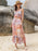 Printed V-Neck Top and Midi Skirt Set - Byyde