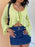 Ruffled Hem Tie-Front Cropped Cardigan - Byyde