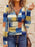 Color Block Zip Front Long Sleeve Top - Byyde