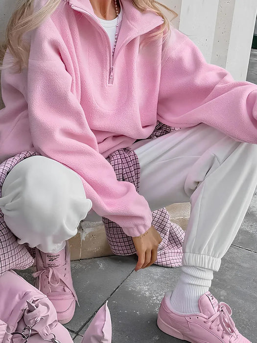 Quarter Zip Long Sleeve Sweatshirt - Byyde