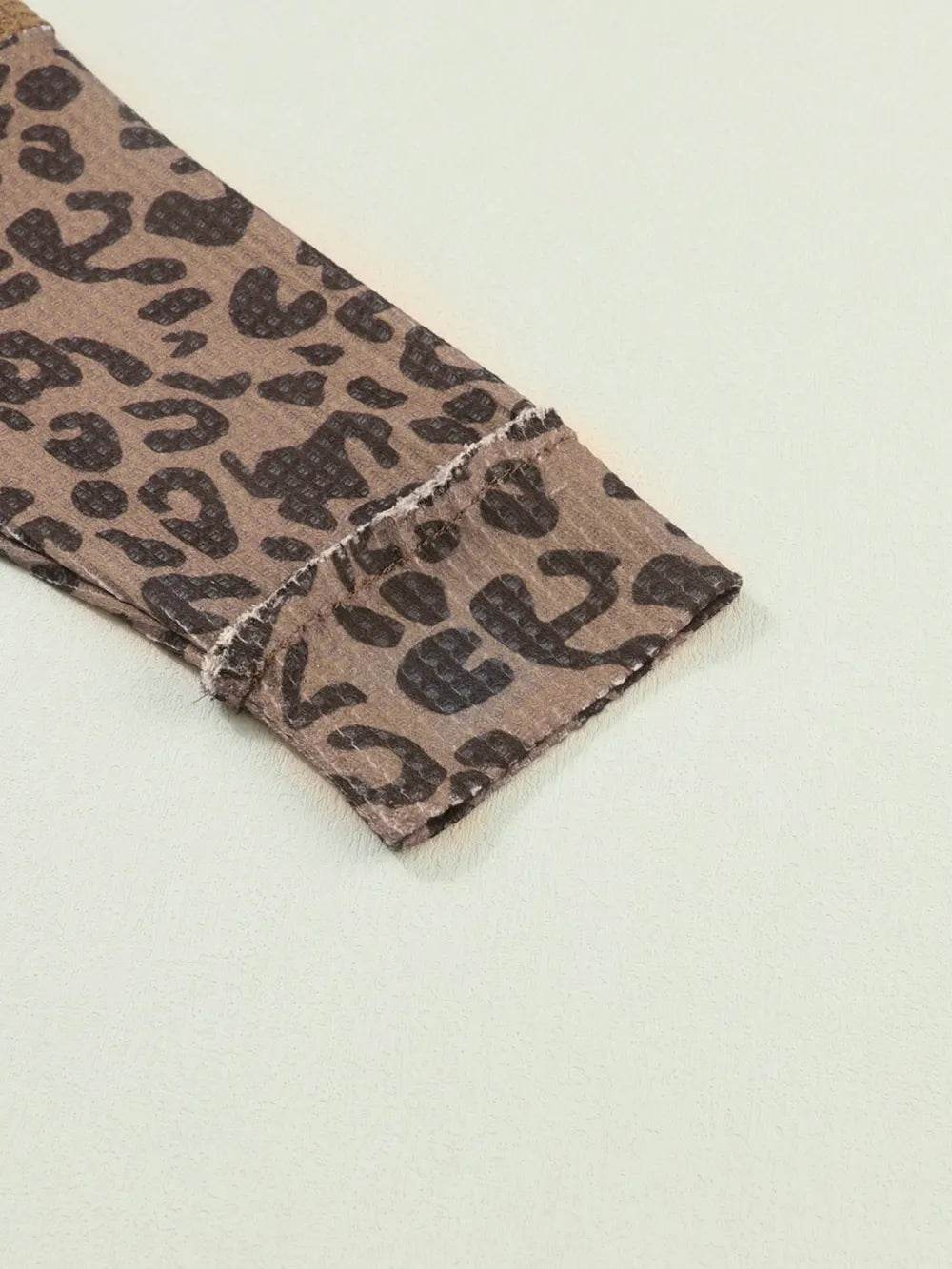 Half Button Leopard Collared Neck Blouse - Byyde