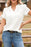 Short Sleeve Notched Blouse - Byyde