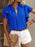 Ruffle Sleeve Notched Blouse - Byyde