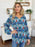 Double Take Full Size Printed Balloon Sleeve Blouse - Byyde