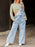 Vintage Washed Wide Leg Denim Overalls with Front Pockets - Byyde