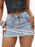 Raw Hem Denim Mini Skirt - Byyde