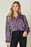 Double Take Full Size Printed Balloon Sleeve Shirt - Byyde