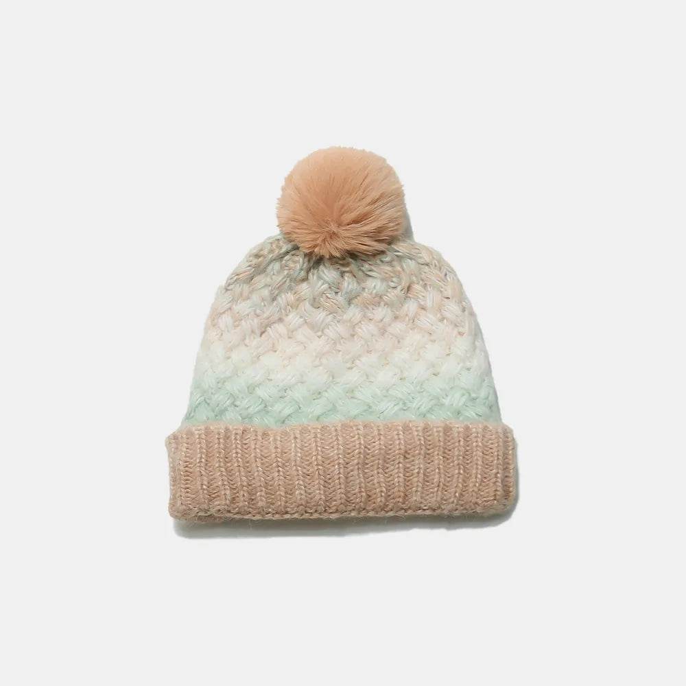 Gradient Knit Hat with Pompom - Byyde