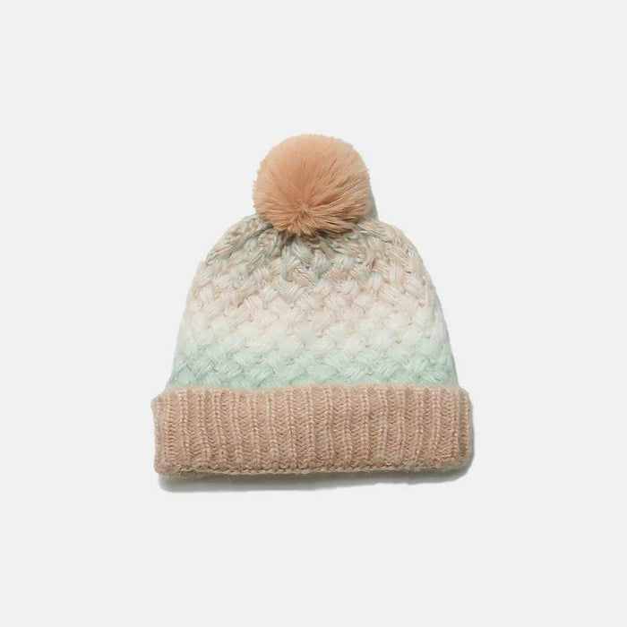 Gradient Knit Hat with Pompom - Byyde