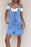 Button Front Denim Overall Shorts with Front Pockets - Byyde