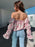 Printed Off-Shoulder Flounce Sleeve Blouse - Byyde