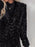 Sequin Lapel Collar Long Sleeve Blazer - Byyde