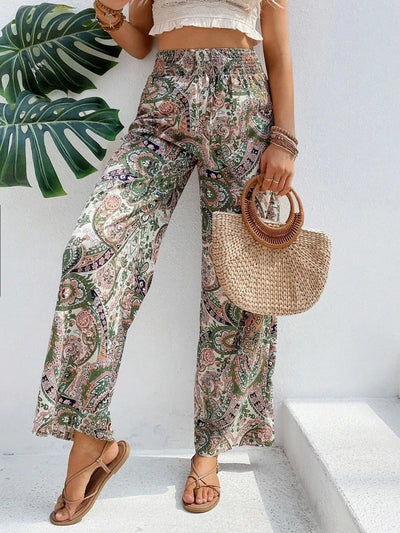 Printed Wide Leg Pants - Byyde