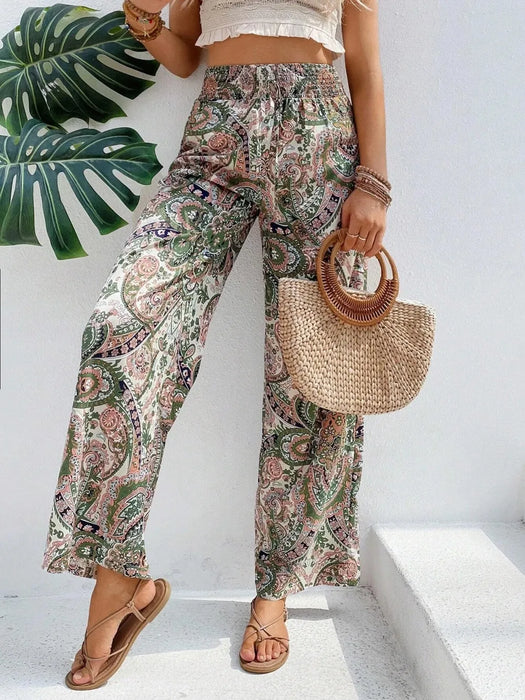 Printed Wide Leg Pants - Byyde