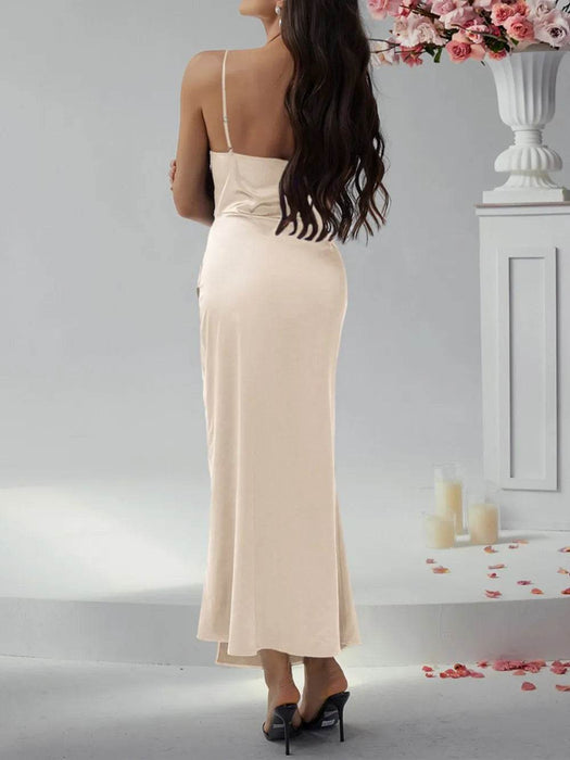 Devine Slit Ruched Maxi Cami Dress - Byyde