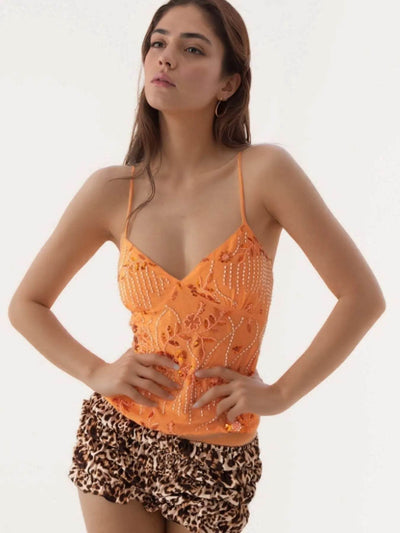 Crisscross Back V-Neck Cami - Byyde