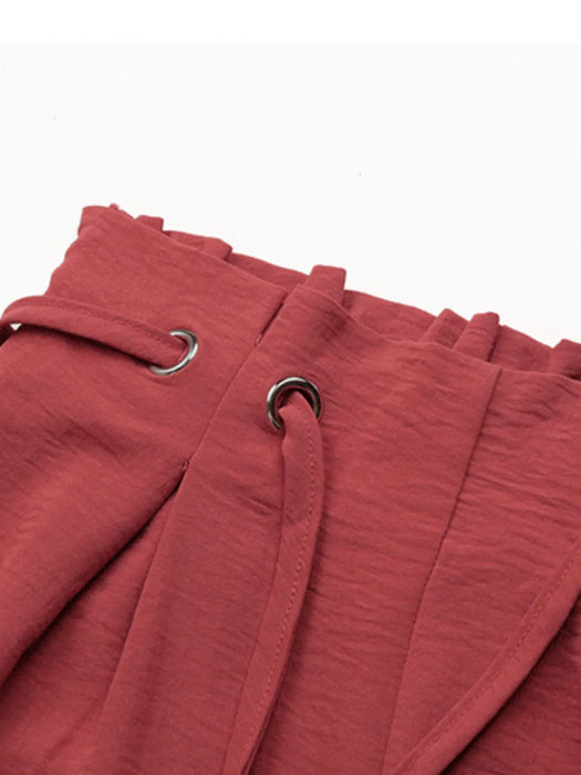 Tied Solid Color Shorts - Byyde