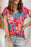 High-Low V-Neck Short Sleeve Blouse - Byyde