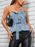 Frayed Hem Button Detail Tube Top - Byyde