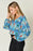 Double Take Full Size Printed Balloon Sleeve Blouse - Byyde