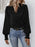 Surplice Smocked Lantern Sleeve Blouse - Byyde