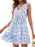 Printed V-Neck Sleeveless Mini Dress - Byyde