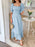 Square Neck Puff Sleeve Ruffle Trim Maxi Dress - Byyde