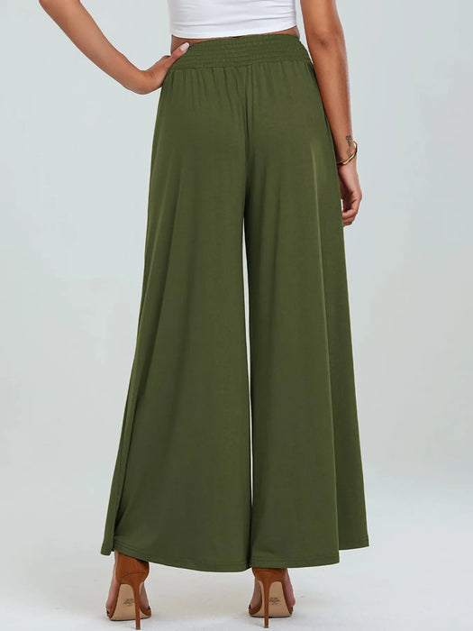 High-Waisted Wide Leg Pants with Pockets - Byyde