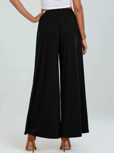 High-Waisted Wide Leg Pants with Pockets - Byyde