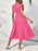 Frill Mock Neck Ruffled Cap Sleeve Midi Dress - Byyde