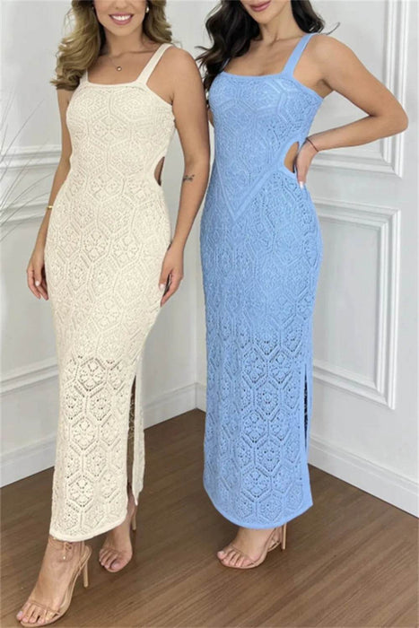 Cutout Side Slit Maxi Tank Dress - Byyde