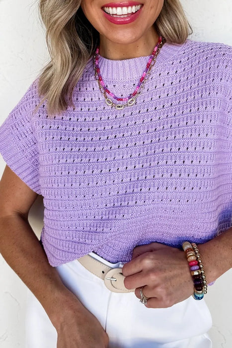 Short Sleeve Knit Sweater Top - Byyde