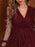 Sparkling Surplice Balloon Sleeve Mini Dress - Byyde