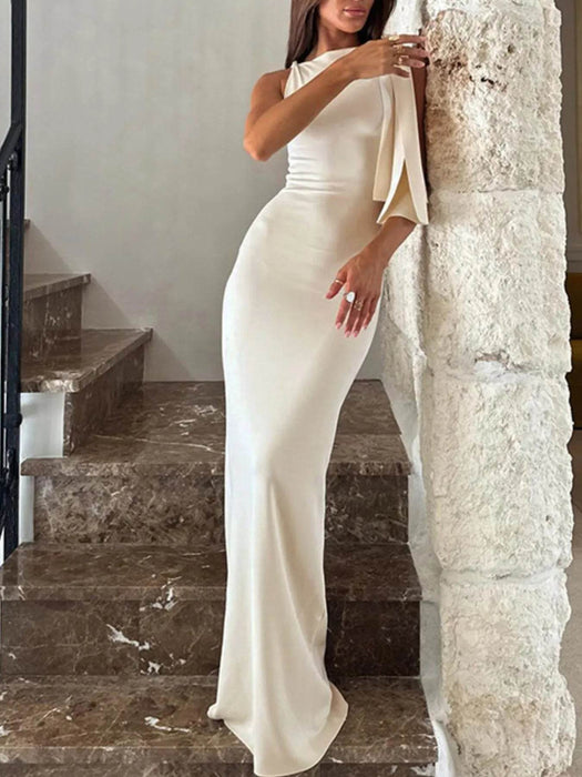 Asymmetrical Tied Sleeveless Maxi Dress - Byyde