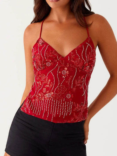 Crisscross Back V-Neck Cami - Byyde