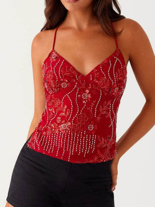 Crisscross Back V-Neck Cami - Byyde