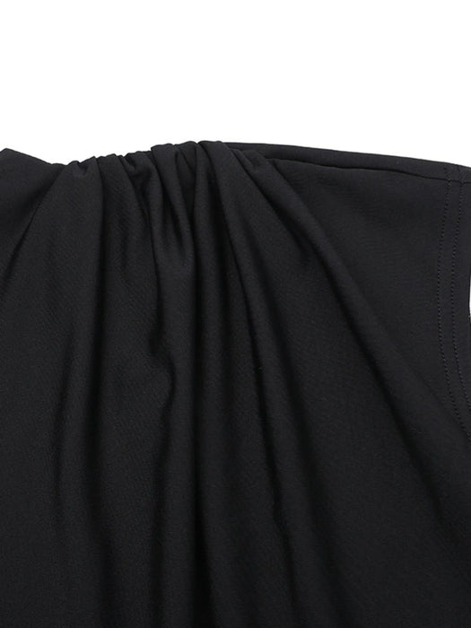 Ruched Slit Cap Sleeve Maxi Dress - Byyde
