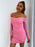 Glitter Ruched Off-Shoulder Long Sleeve Bodycon Dress - Byyde