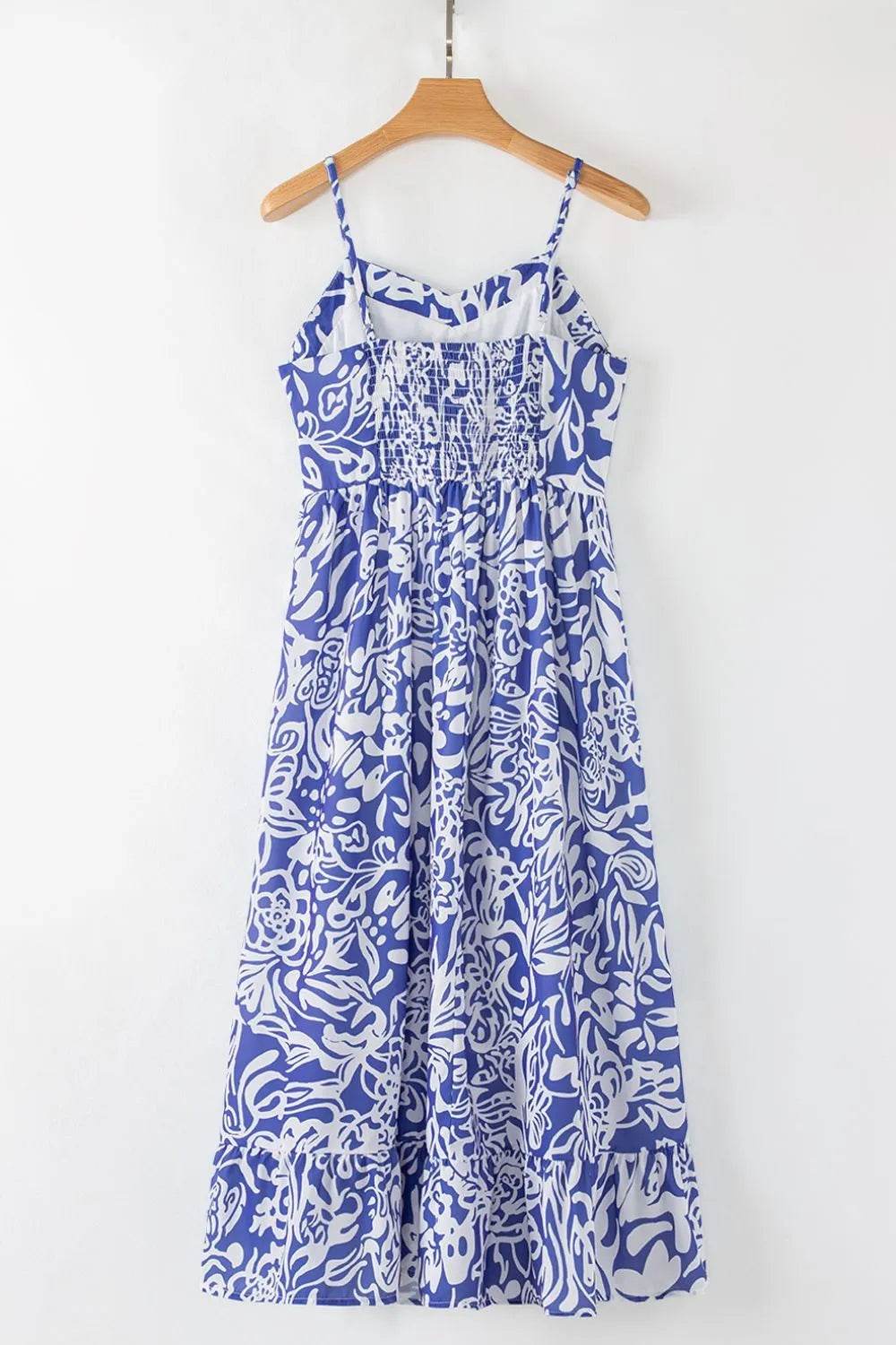 Floral Print Spaghetti Strap High Waist Dress - Byyde