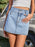 Pocketed High Waist Denim Skirt - Byyde