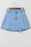 Pleated Patchwork Panel Lightweight Denim Shorts - Byyde