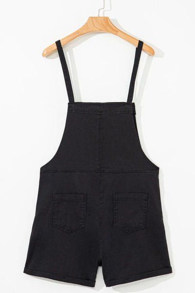 Square Neck Denim Overalls with Pockets - Byyde