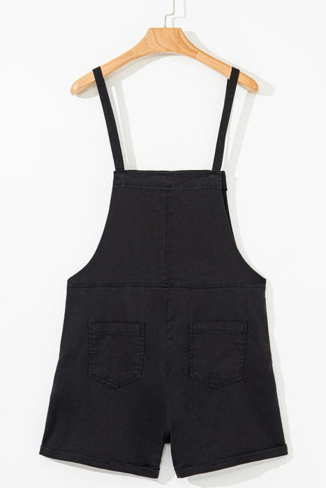 Square Neck Denim Overalls with Pockets - Byyde