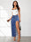 High Rise Slit Denim Skirt - Byyde