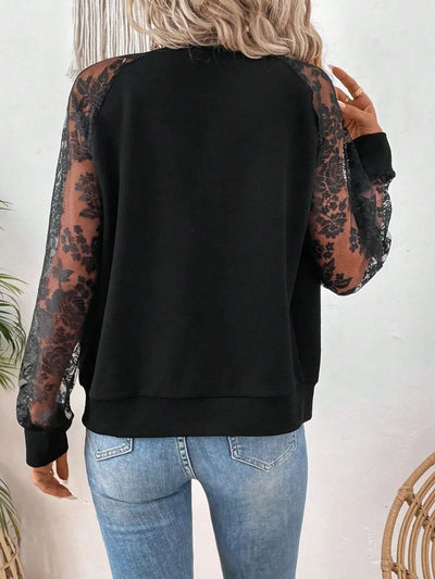 Lace Baseball Collar Zip Up Jacket - Byyde